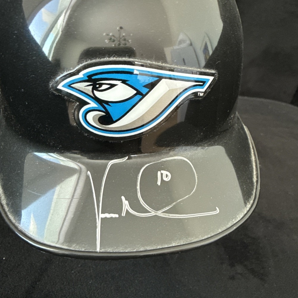 VERNON WELLS SIGNED RIDDELL MINI HELMET TORONTO BLUE JAYS
